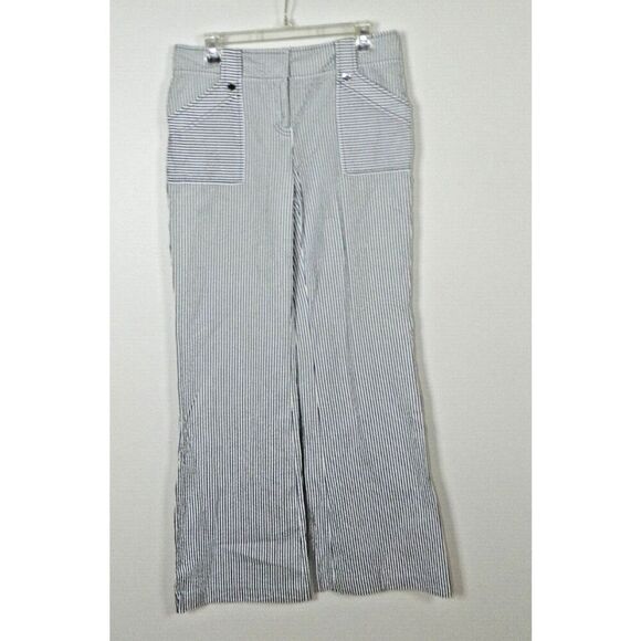 Tory Burch Pants - Tory Burch Pants Size 8‎ Blue White Striped Seersucker Flare Leg
